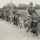 Soldiers ride Harley-Davidsons made for the US War Department in 1918.